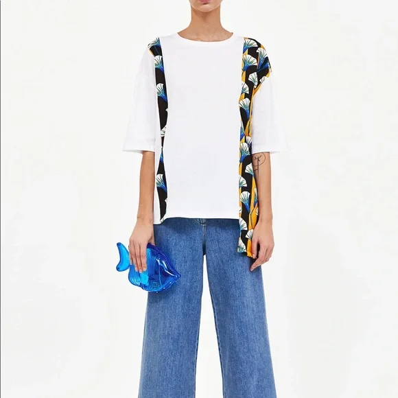 Zara Women's White Floral Top SzM - Picture 1 of 8